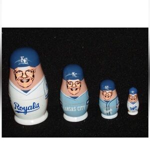 Vintage GEORGE BRETT Babooshkah Nesting Doll 4 Sizes KC ROYALS